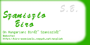 szaniszlo biro business card